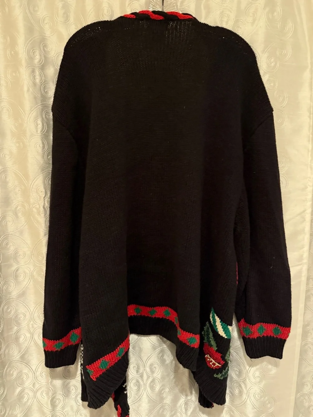 Lauren Rogers for Women Black Holiday-Print Cardigan Sweater Size 22W 🔥 P1